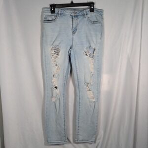 Judy Blue Los Angeles Boyfriend Fit Distressed Jeans Womens Size 11 / 30